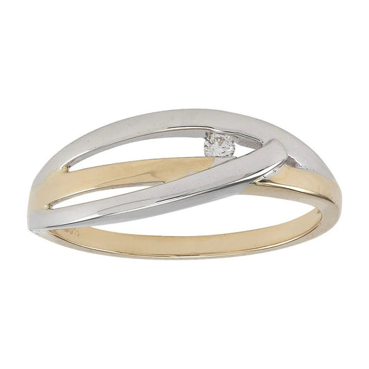 14 kt. bicolor ring med 0,03carat TW/SI - Urma.dk