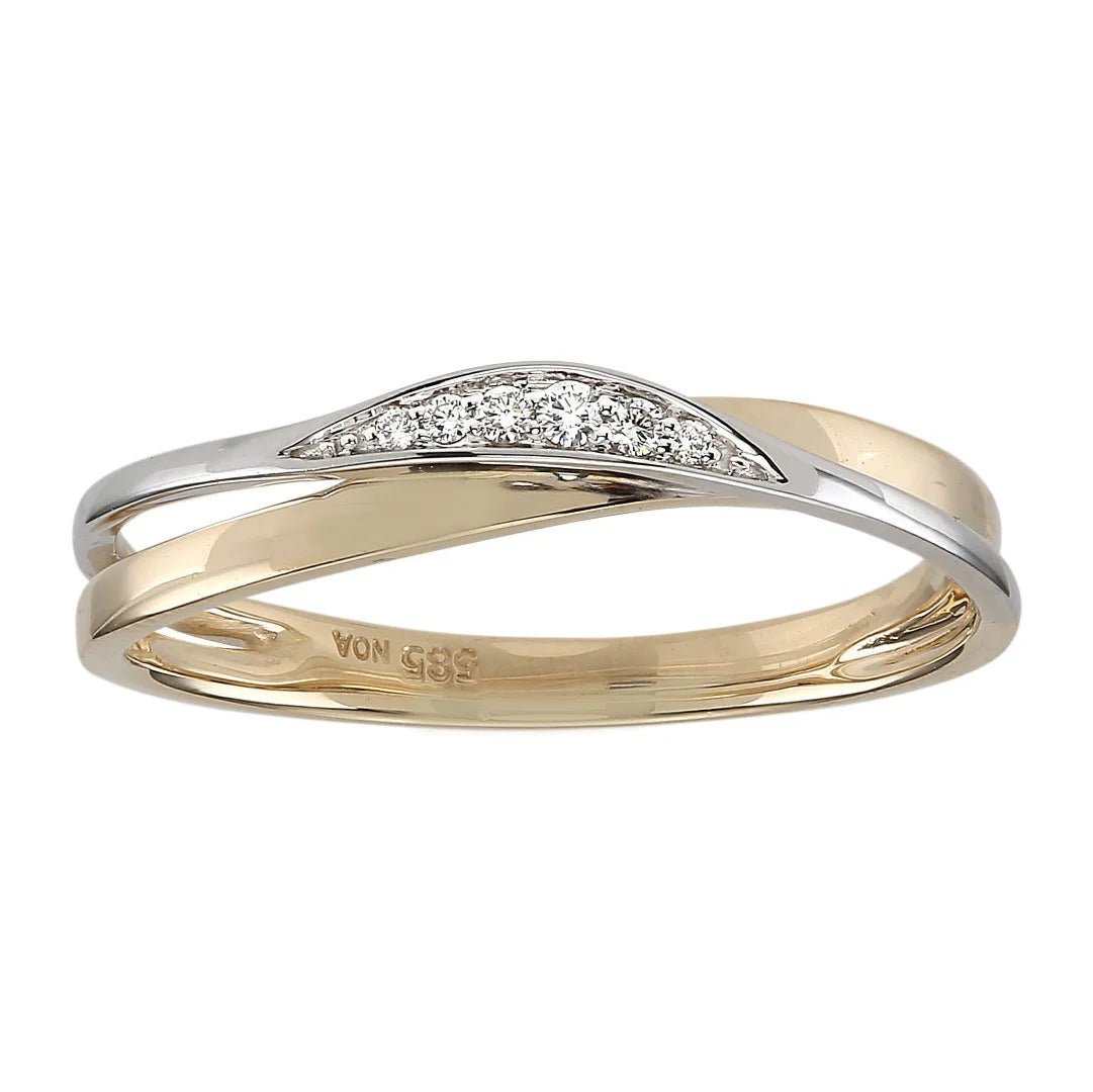 14 kt. bicolor ring med 0,043ct W/SI - Urma.dk