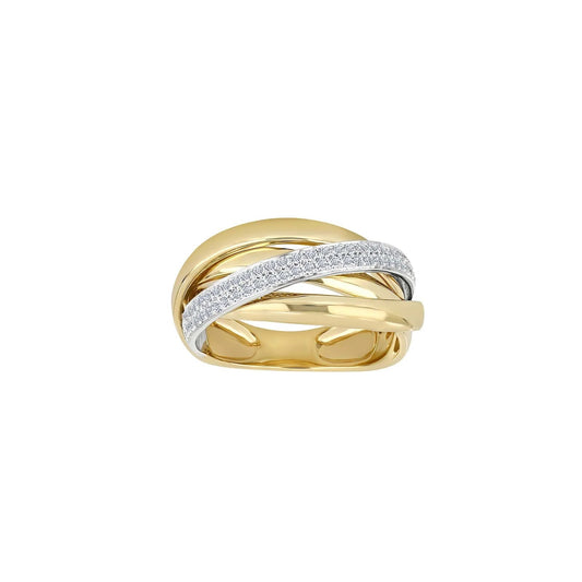14 kt. guld krydsring m/dia 0.38ct W/SI - Urma.dk