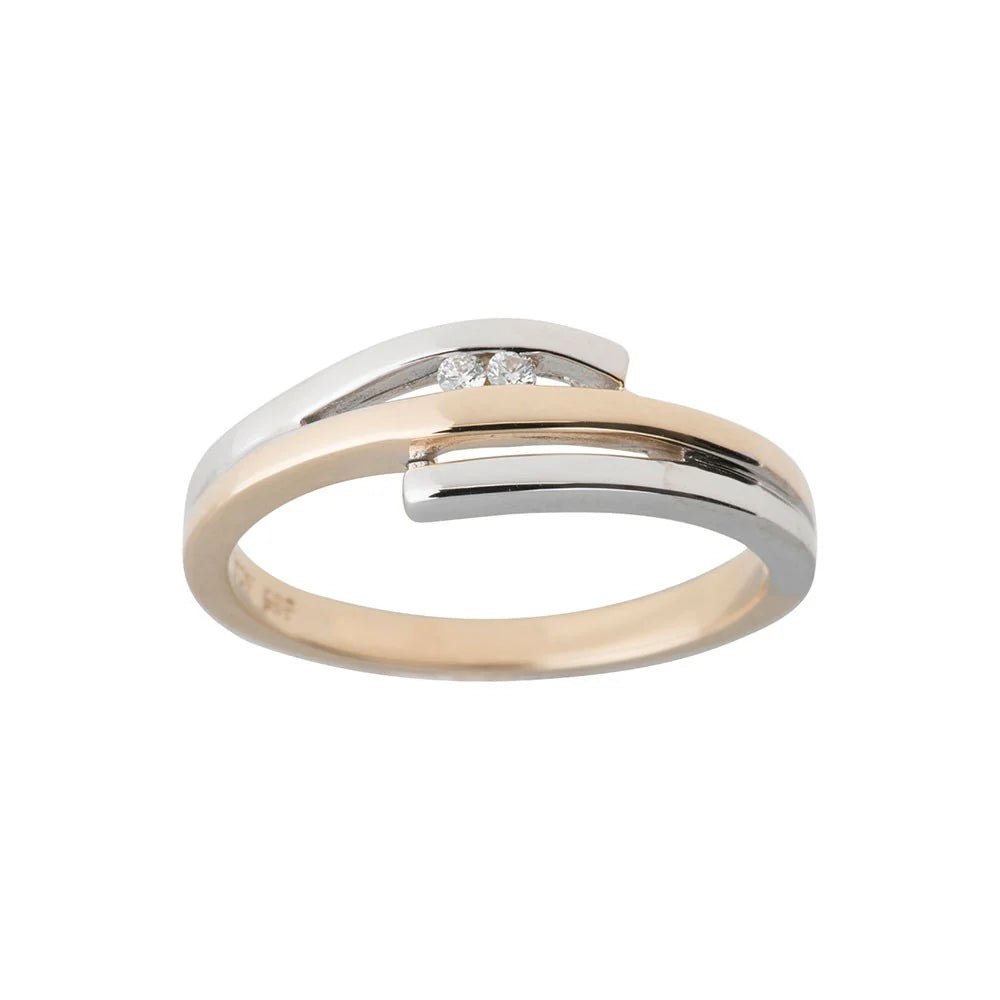 14 kt. guldring, bicolor m. 0,030 ct TW/SI - Urma.dk