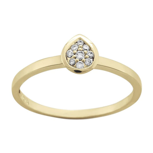 14 kt. guldring, dråbe 0,075 ct W/SI - Urma.dk