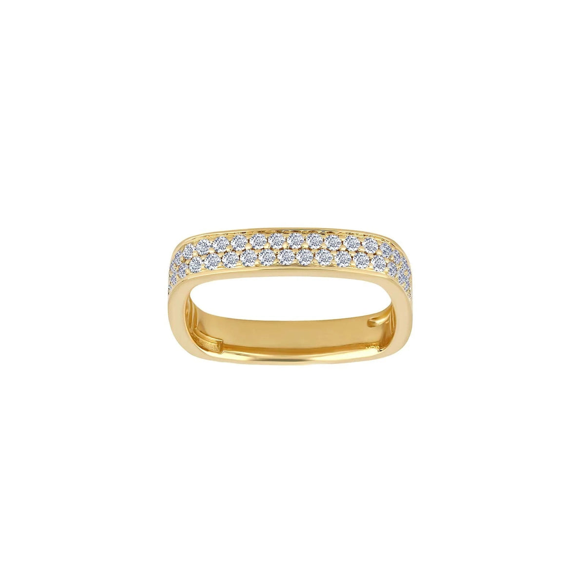 14 kt. guldring firkantet m/dia 0.40ct W/SI - Urma.dk