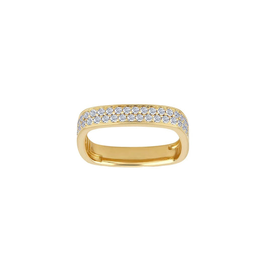 14 kt. guldring firkantet m/dia 0.40ct W/SI - Urma.dk