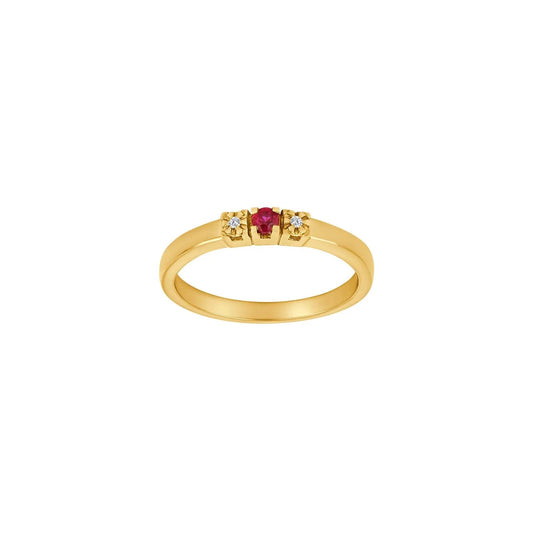 14 kt. guldring m. 0,011ct TW/SI og 0,08 ct rubin - Urma.dk