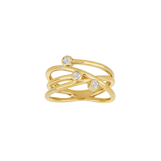14 kt. guldring m. dia. 3 x 0.04ct W/SI - Urma.dk