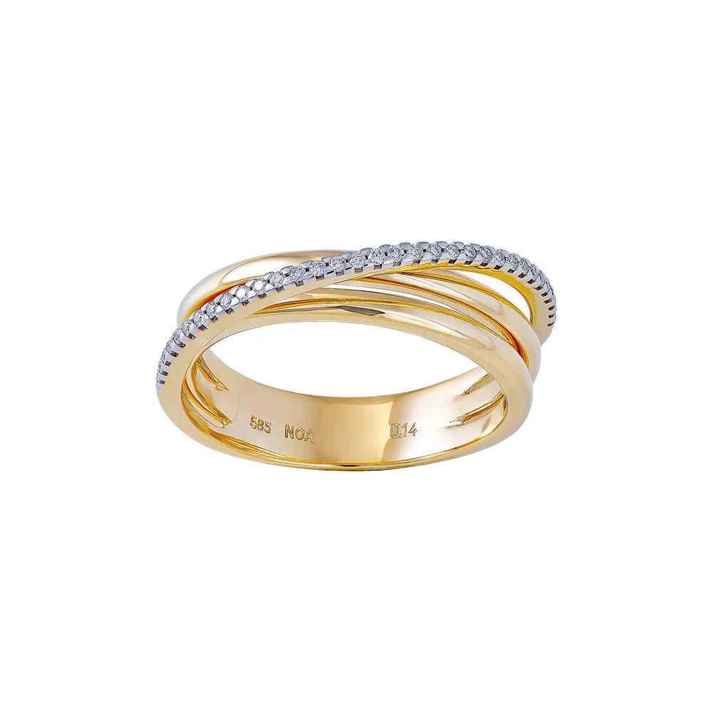14 kt. guldring m/dia. 0.14ct W/SI - Urma.dk