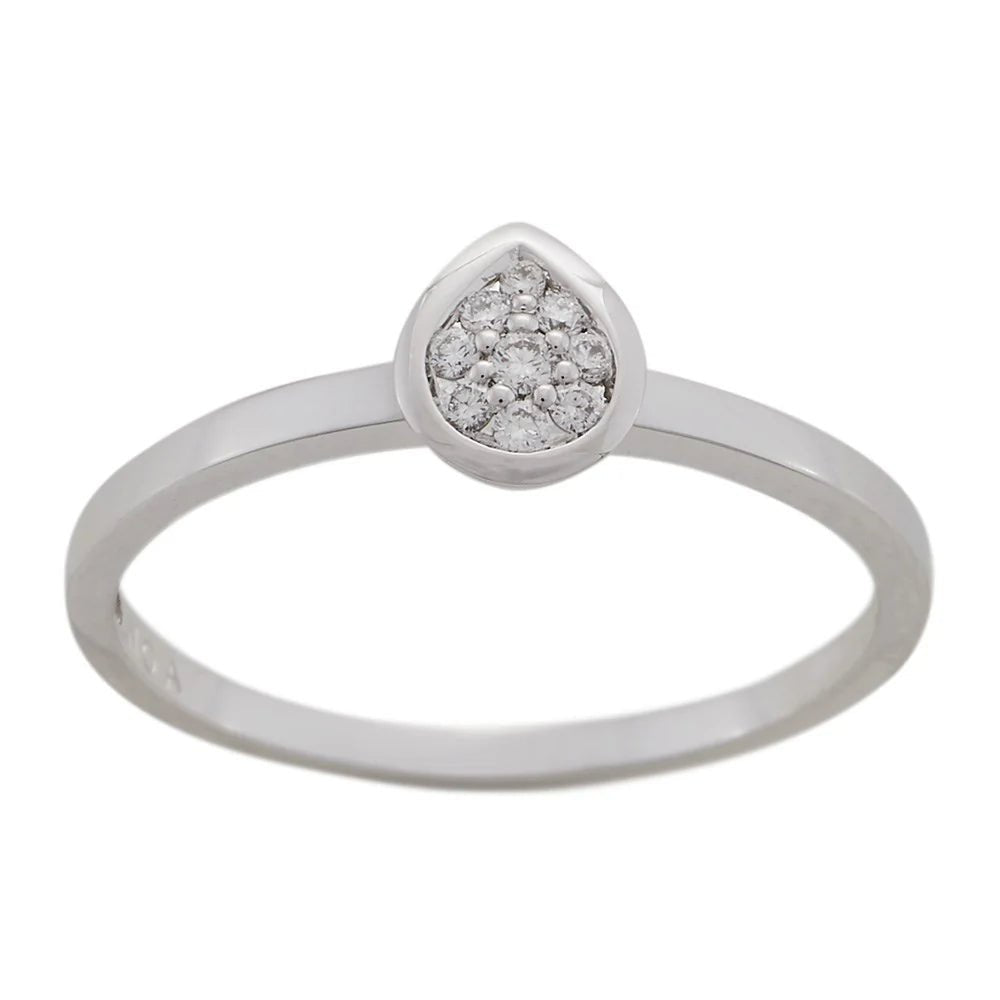 14 kt. hvg. ring, dråbe 0,075 ct W/SI - Urma.dk