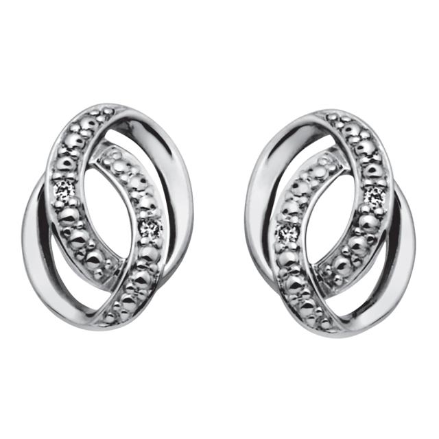 14 kt. hvidguldsørestikker m/dia. 0.020 ct. W/SI - Urma.dk