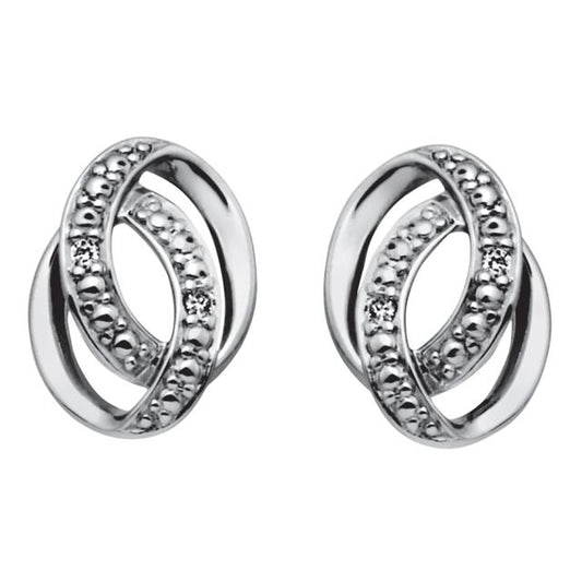 14 kt. hvidguldsørestikker m/dia. 0.020 ct. W/SI - Urma.dk