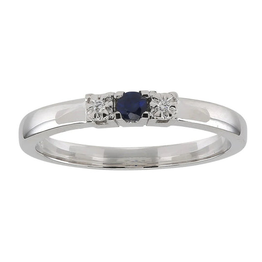 14 kt. hvidguldsring 0,08 ct safir + 0,011ct TW/SI - Urma.dk