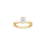 LUXURY Classic oval 14kt. guldsring m. Lab. G. dia. 1,0ct TW/VS2