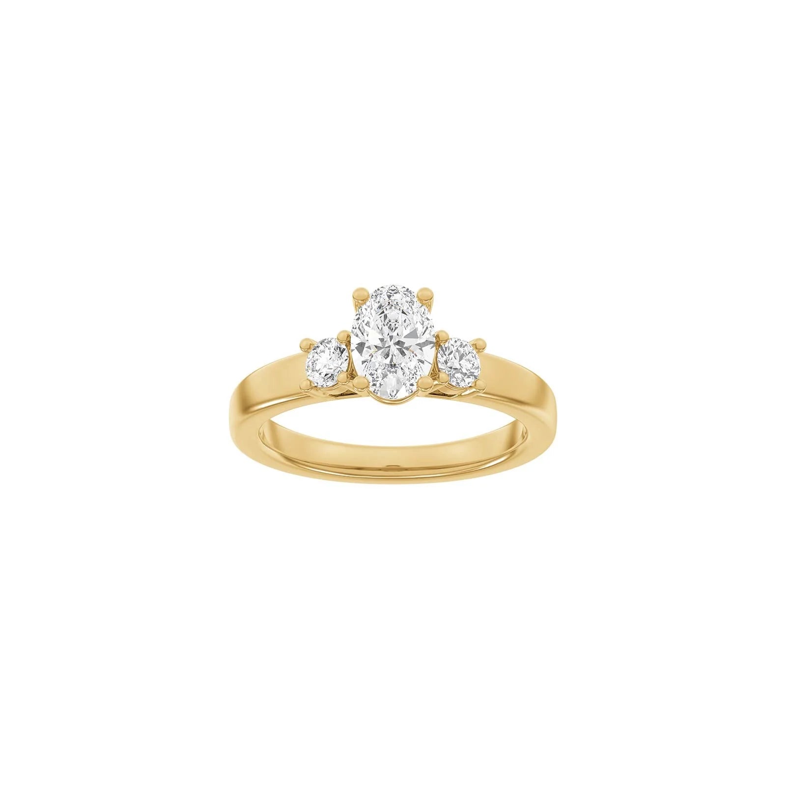 LUXURY Classic oval 14kt. guldsring m. Lab. G. dia. 1,33ct TW/VS2