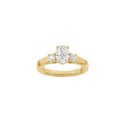 LUXURY Classic oval 14kt. guldsring m. Lab. G. dia. 1,33ct TW/VS2