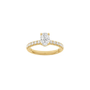 LUXURY Classic oval 14kt. guldsring m. Lab. G. dia. 1,4ct TW/VS2