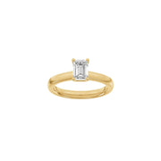 LUXURY Classic firkant 14kt. guldsring m. Lab. G. dia. 1,0ct TW/VS2