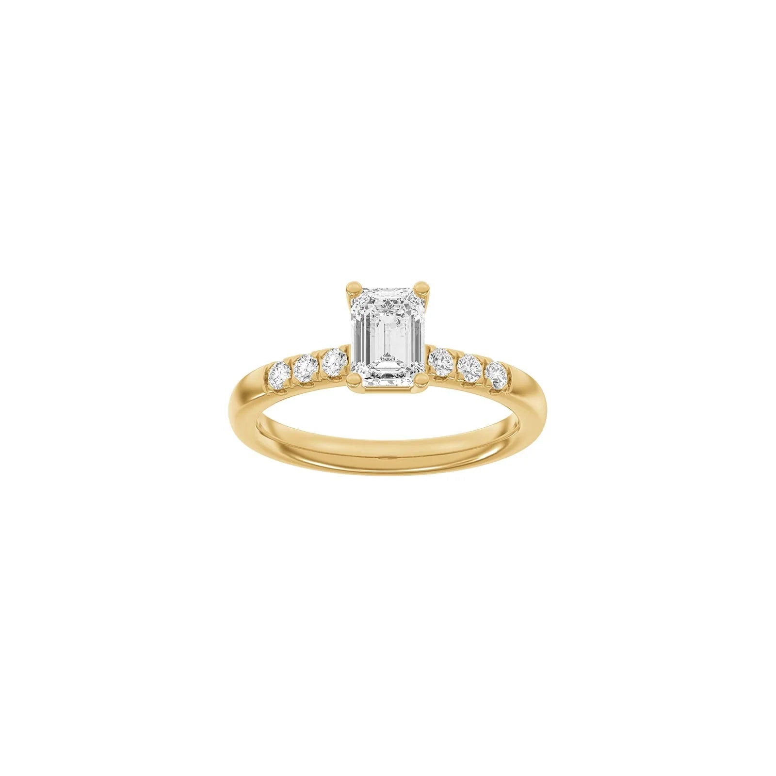 LUXURY Classic firkant 14kt. guldsring m. Lab. G. dia. 1,2ct TW/VS2
