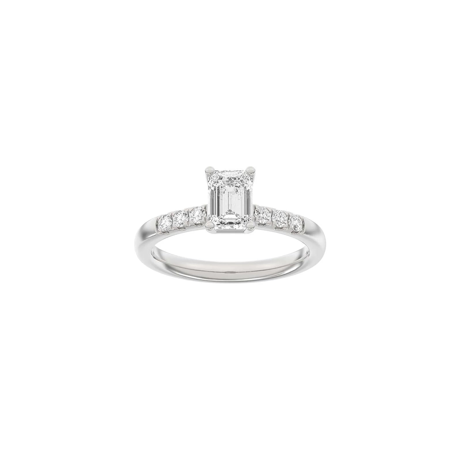 LUXURY Classic firkant 14kt. guldsring m. Lab. G. dia. 1,2ct TW/VS2