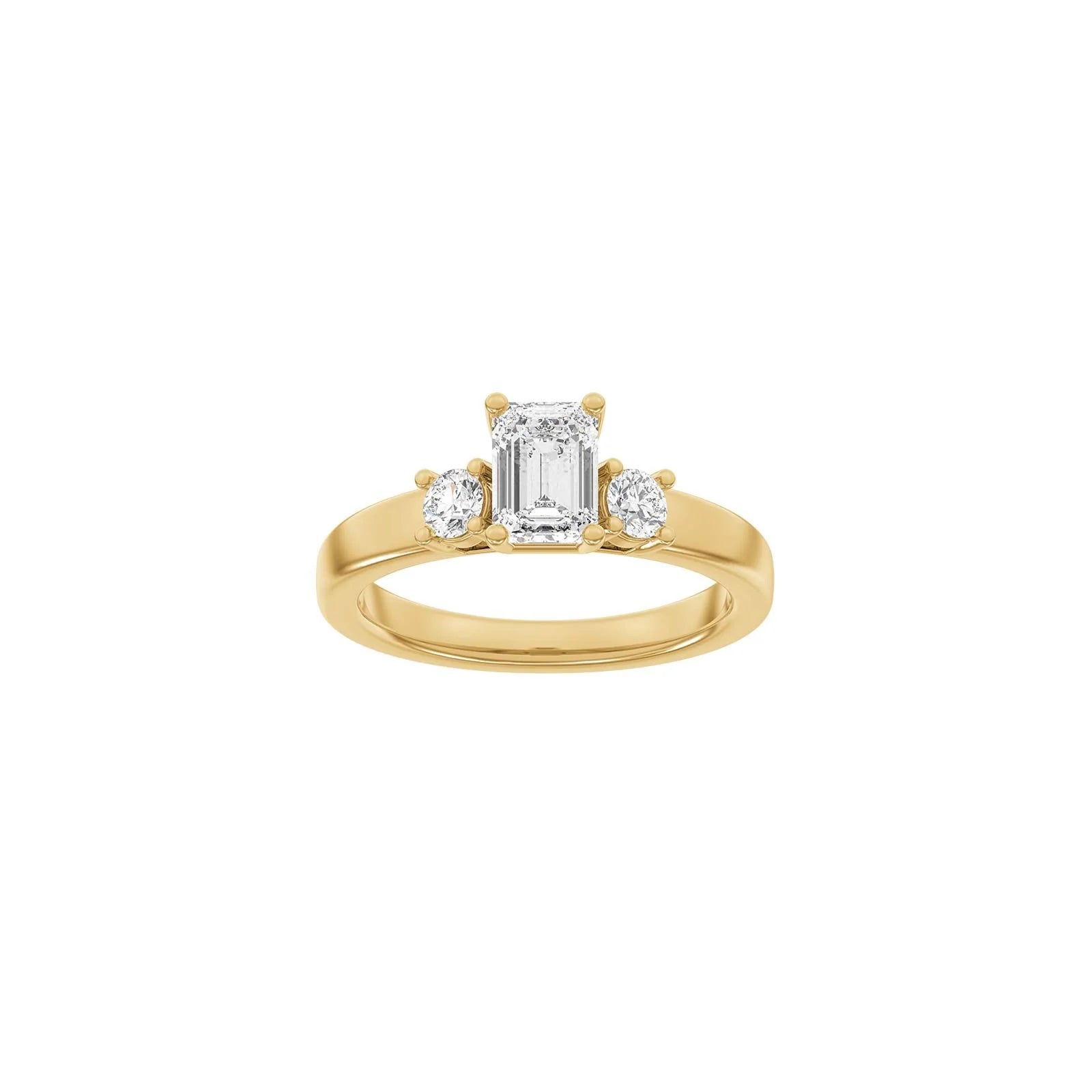 LUXURY Classic firkant 14kt. guldsring m. Lab. G. dia. 1,33ct TW/VS2