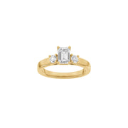 LUXURY Classic firkant 14kt. guldsring m. Lab. G. dia. 1,33ct TW/VS2