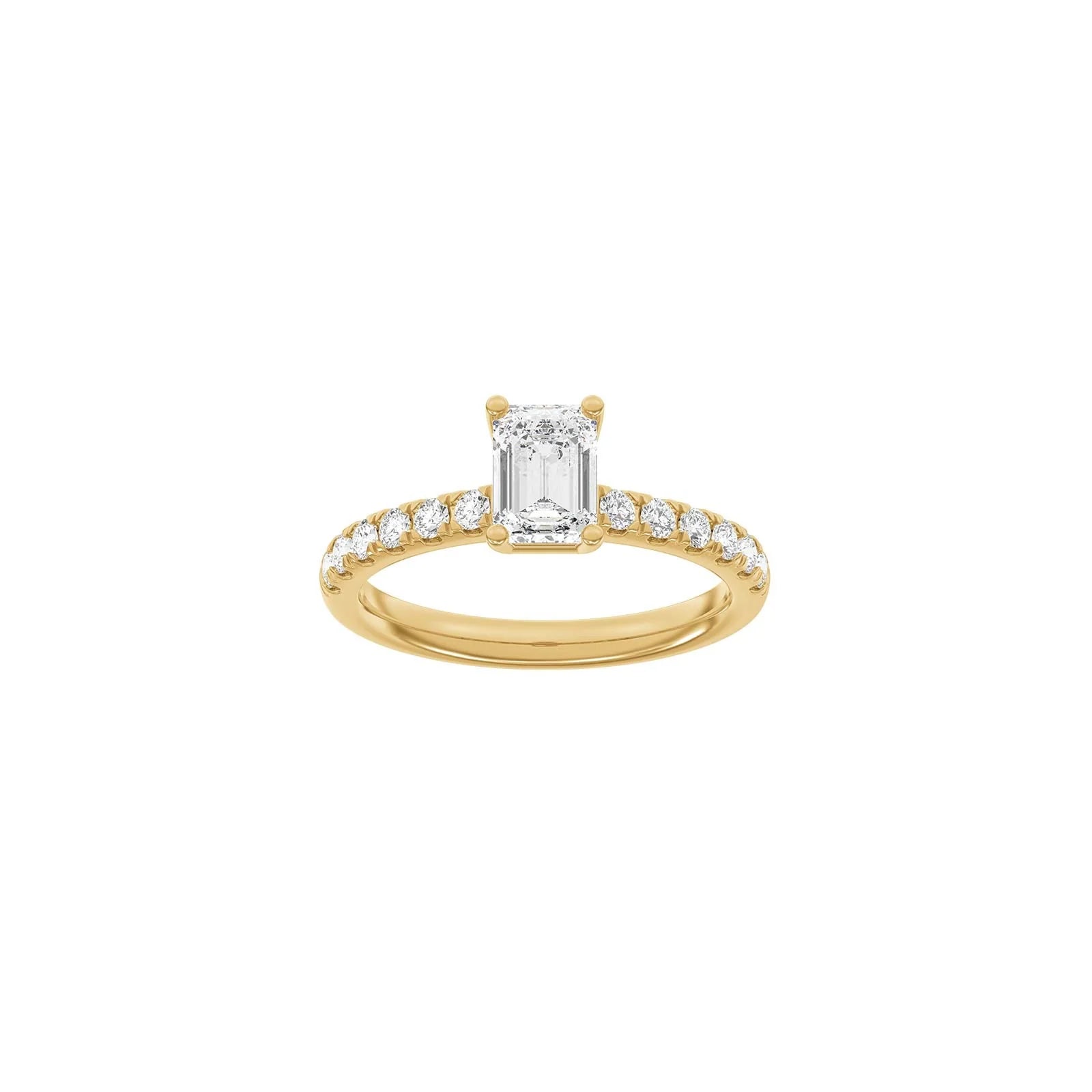 LUXURY Classic firkant 14kt. guldsring m. Lab. G. dia. 1,4ct TW/VS2