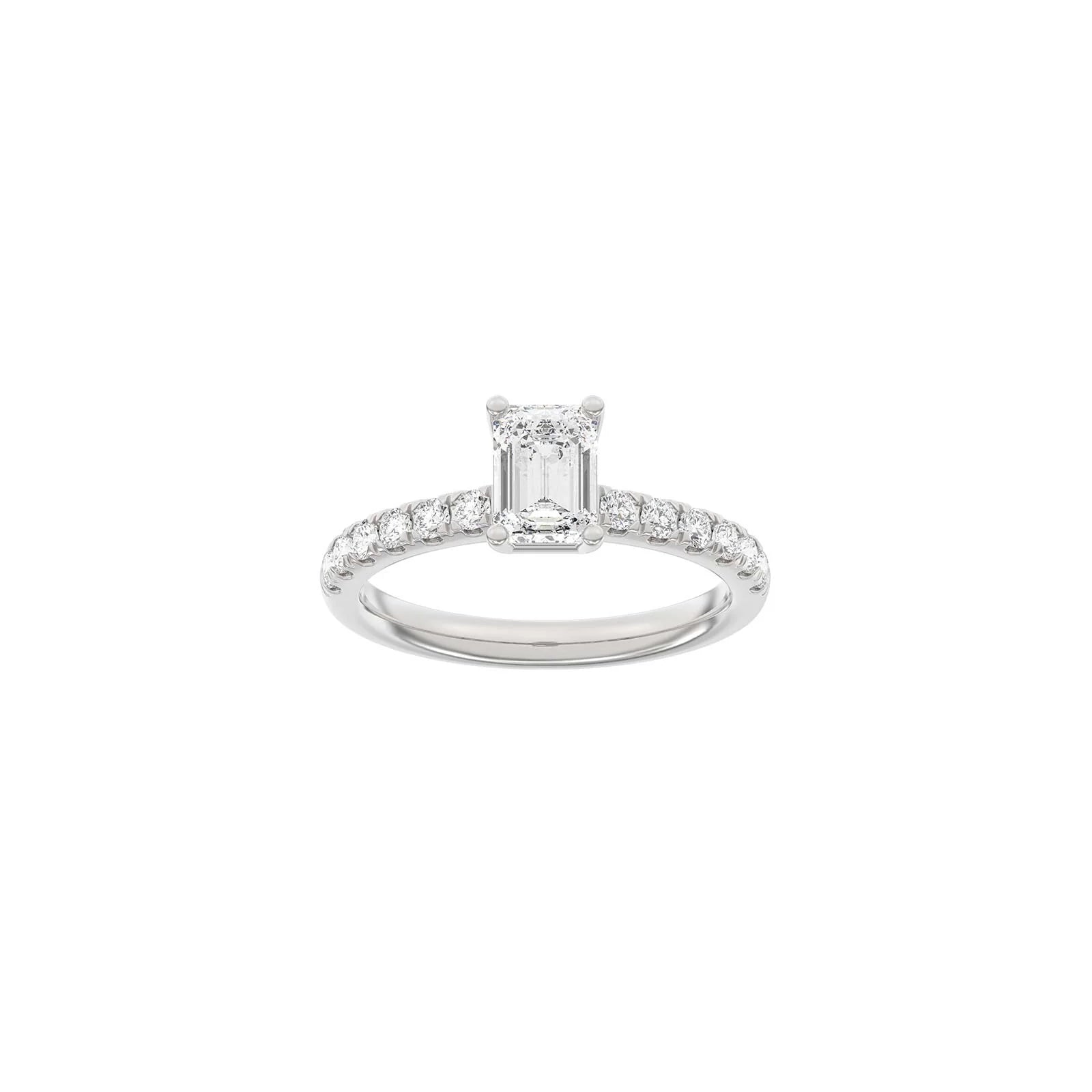 LUXURY Classic firkant 14kt. guldsring m. Lab. G. dia. 1,4ct TW/VS2
