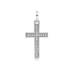 Kors vedhæng med zirconia - 22 x 14 mm