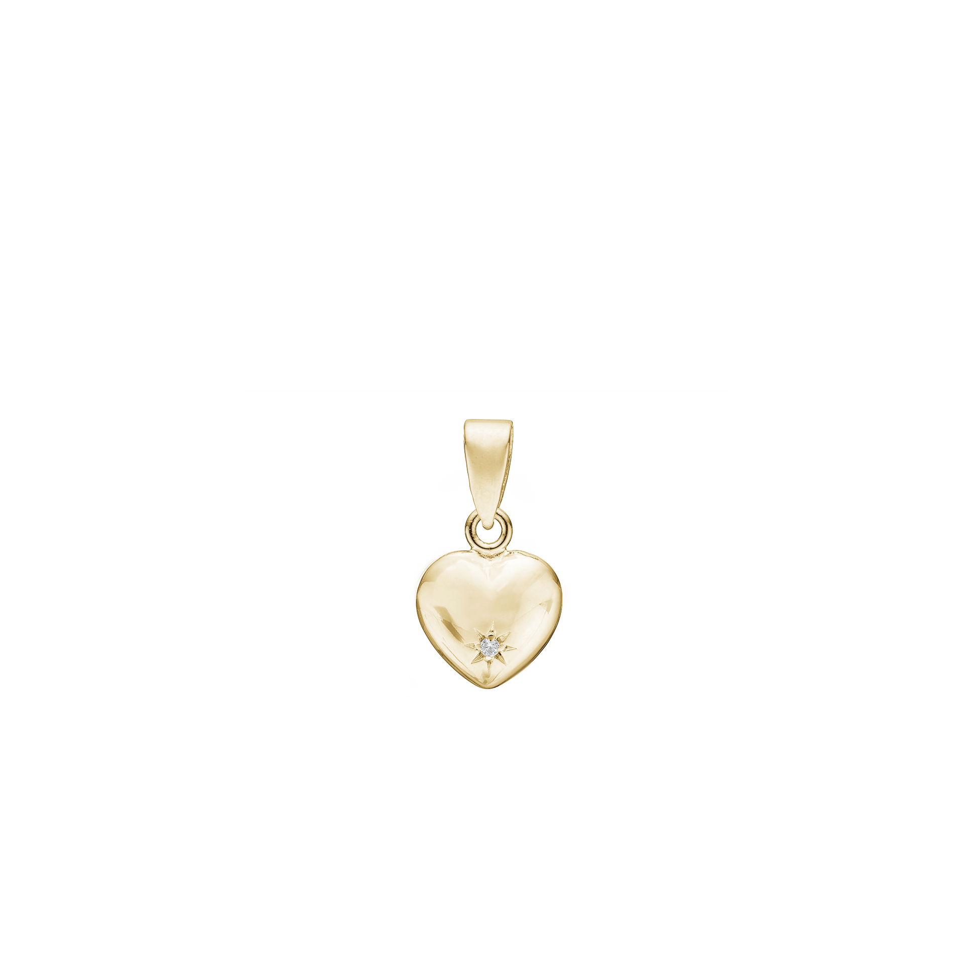 14KT HJERTE DIAM.1 X 0,01 CT W/PI 8,5X9 