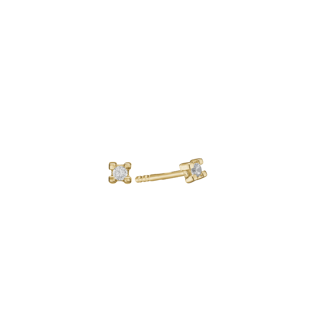 14KT ØRESTIK M/SY.ZIRCONIA 3 MM