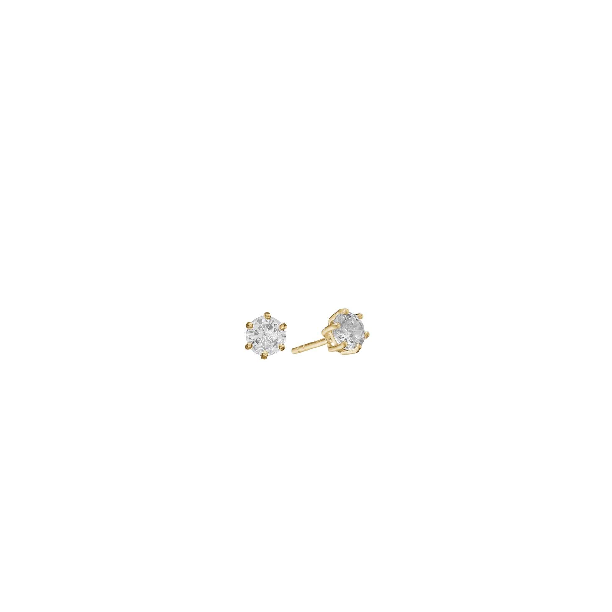 14KT ØRESTIK M/SY.ZIRCONIA 3MM