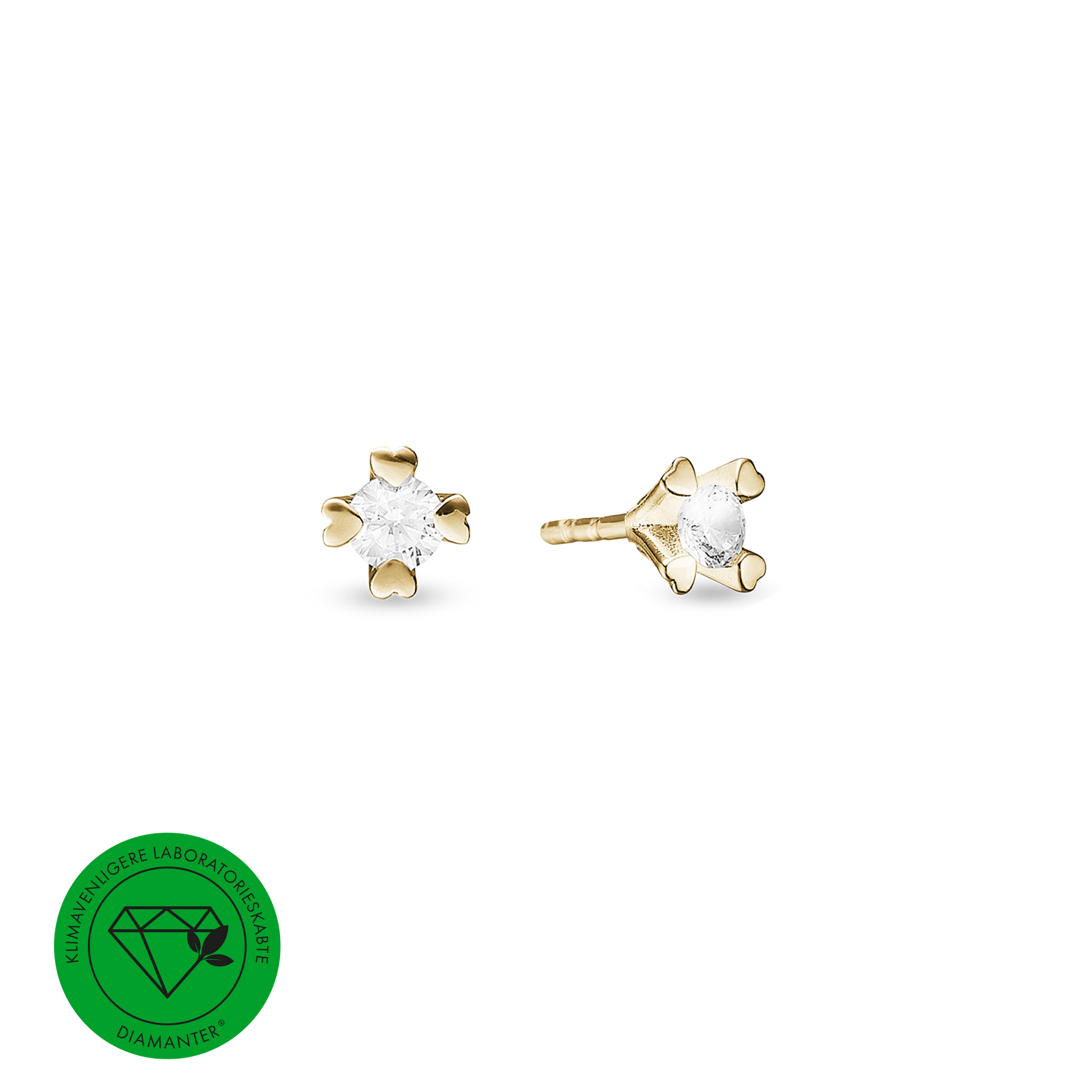 MARY Ørestik 14K LG DIAMANT 2x0,25CT 