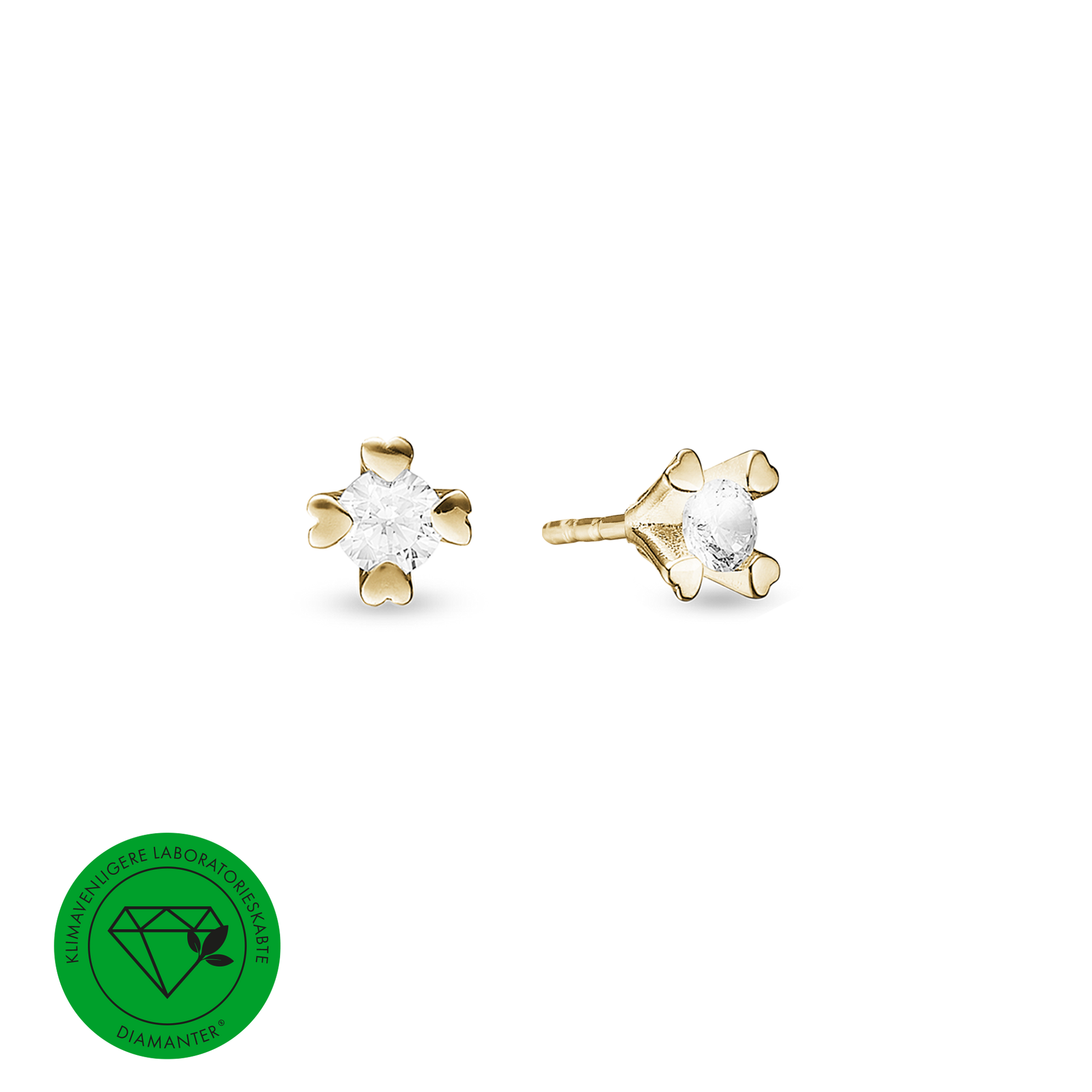 MARY Ørestik 14K LG DIAMANT 2x0,40CT 