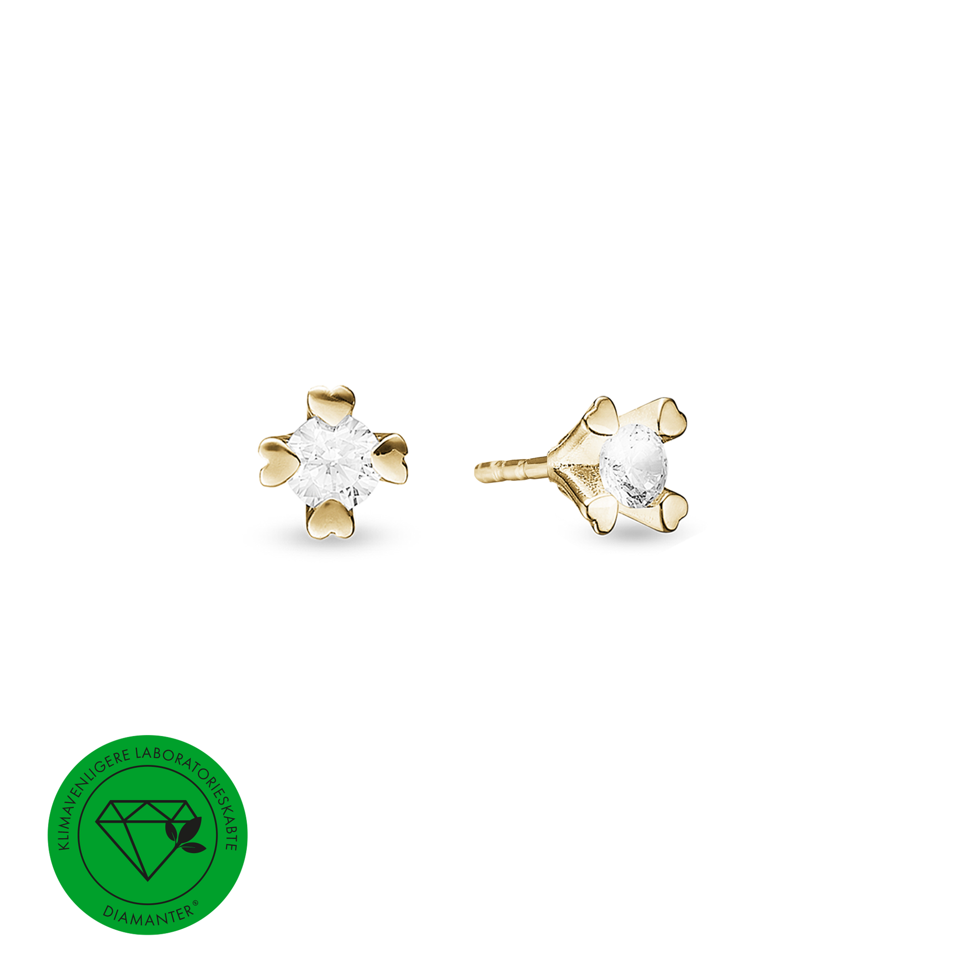 MARY Ørestik 14K LG DIAMANT 2x0,50CT 