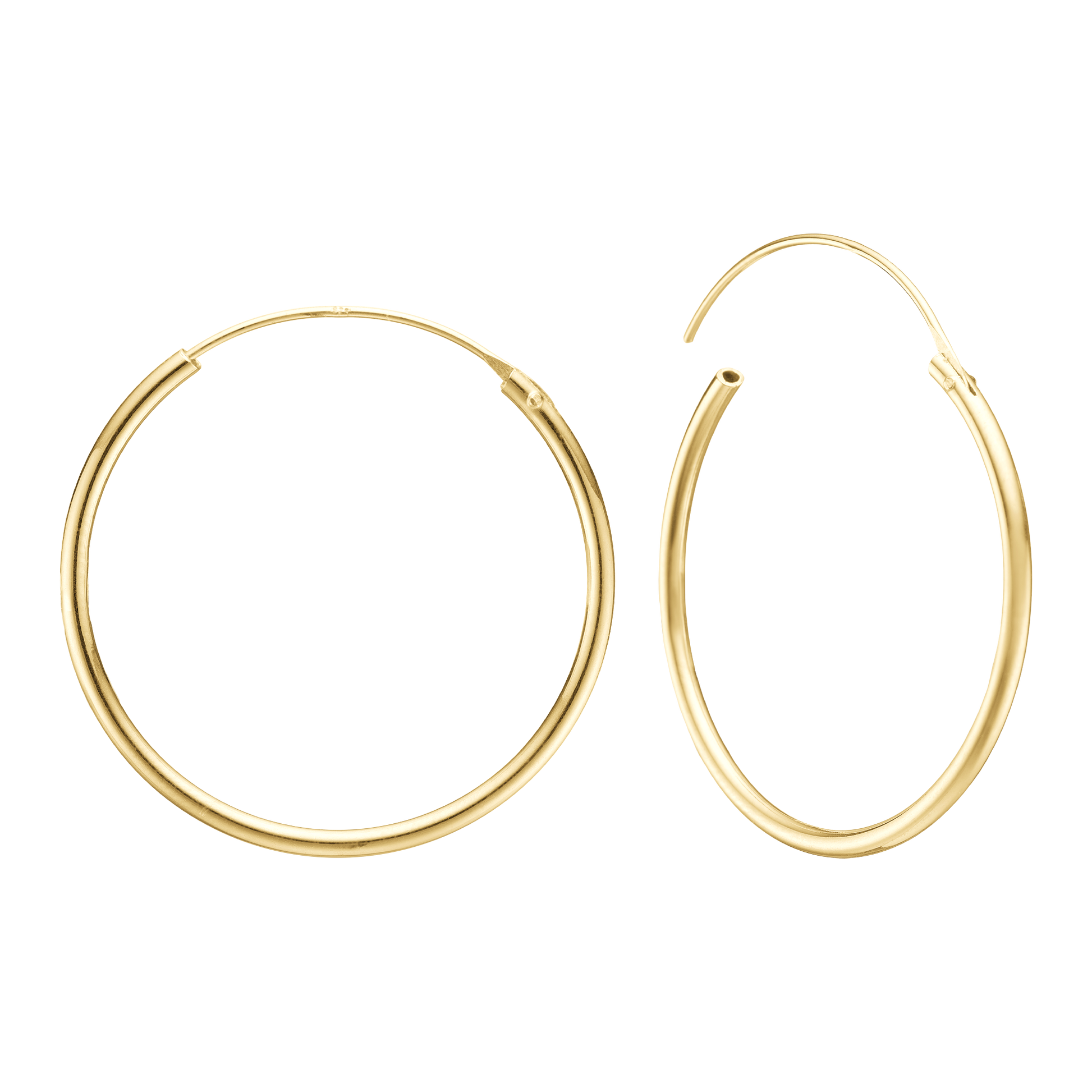 14KT CREOL 30MM, TRÅD 1,4MM M/VIPPELÅS