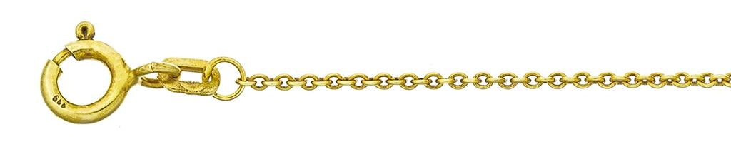 Halskæde i 14 karat guld, rund anker 1,10 mm