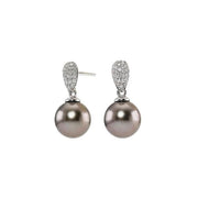 14k. hvd.guldøreh. m tahiti perle og 0,21ct. TW/S - Urma.dk