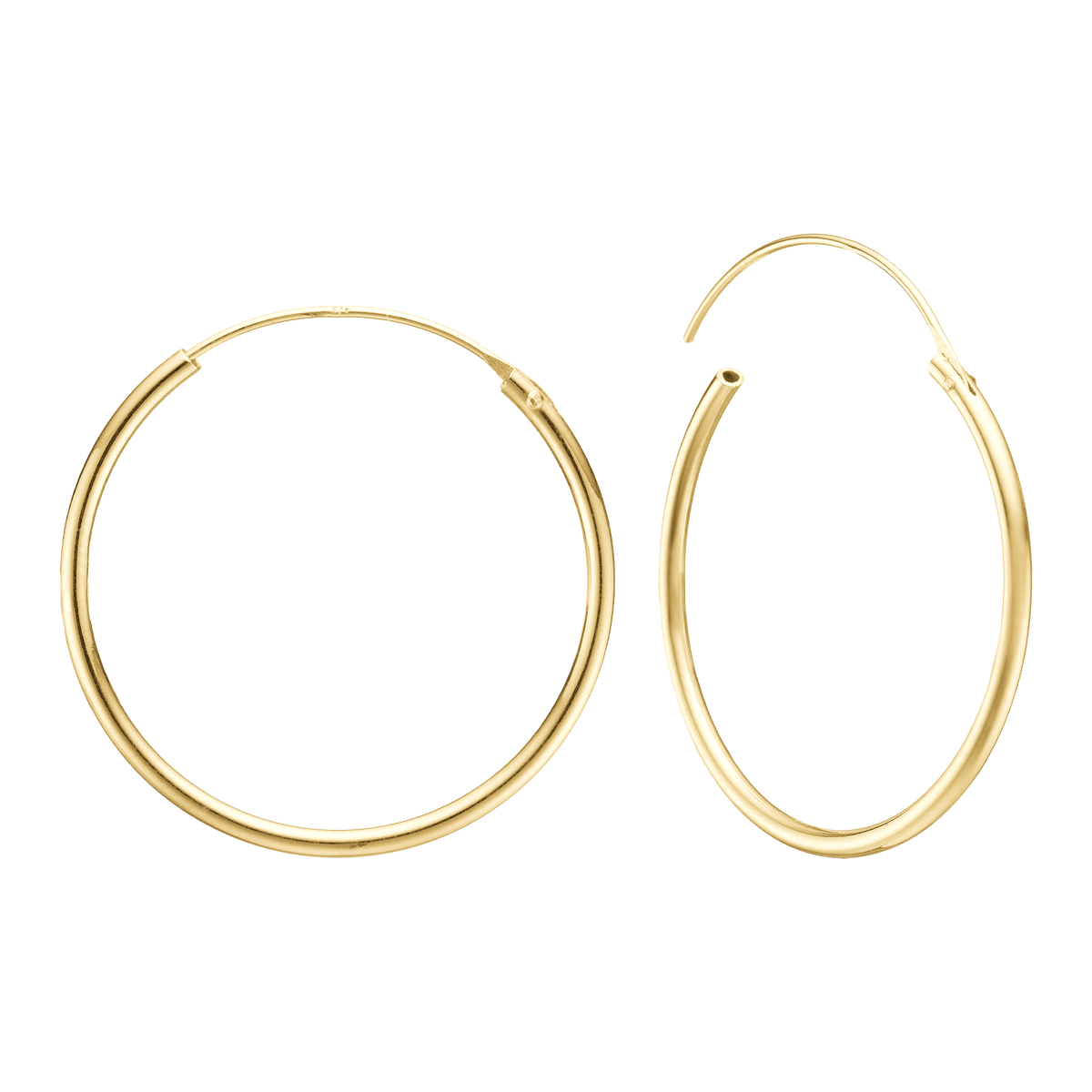 14KT CREOL 30MM, TRÅD 1,4MM M/VIPPELÅS