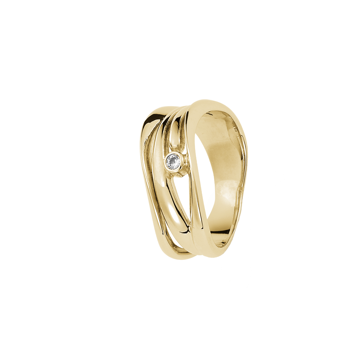 14KT D.RING DIAM.1X0,03CTWSI - Urma.dk