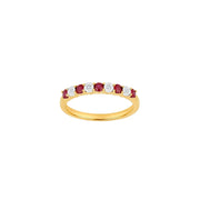 14kt. guld alliancering m. rubin og 0,02ct W/SI - Urma.dk