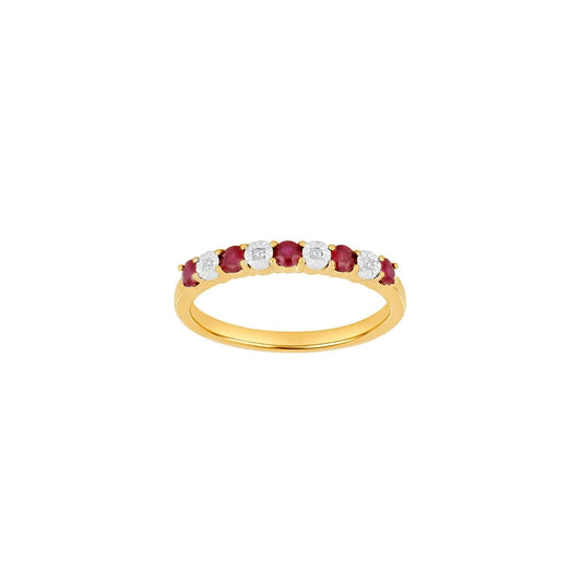 14kt. guld alliancering m. rubin og 0,02ct W/SI - Urma.dk