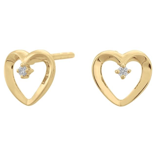 14kt. guld øreringe 0,03ct W/SI - Urma.dk