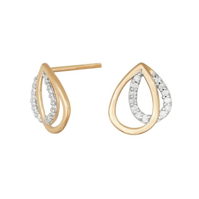 14kt. Guld ørestikker m. dia. 0.13ct W/SI - Urma.dk