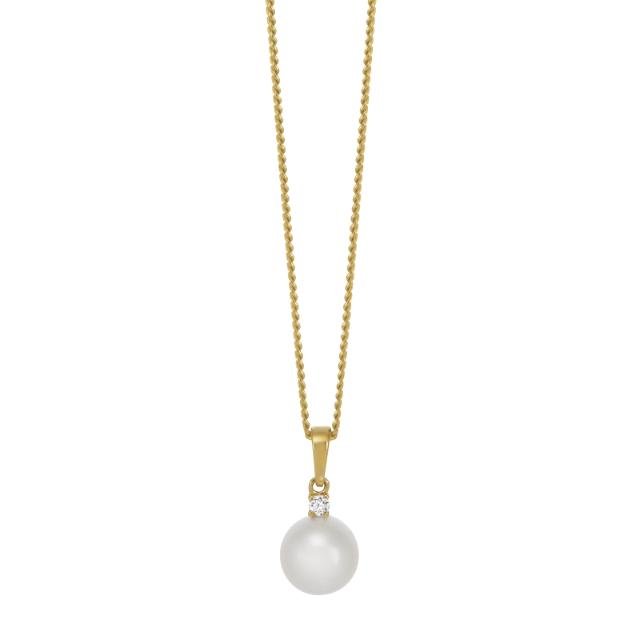 14kt. guld vedhæng m fvkp og 0,035ct TW/SI,sølv - Urma.dk