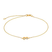 14kt. guldarmbånd m/ 2 x dia. 0.01ct W/SI - Urma.dk