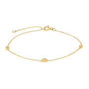 14kt. guldarmbånd m/ 3 x dia. 0.01ct W/SI - Urma.dk