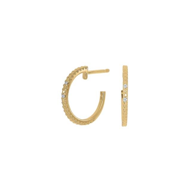 14kt. guldcreoler m/dia. 0.02ct W/PI - Urma.dk