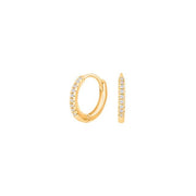 14kt. guldcreoler m/dia. 0.05ct W/SI 10mm - Urma.dk