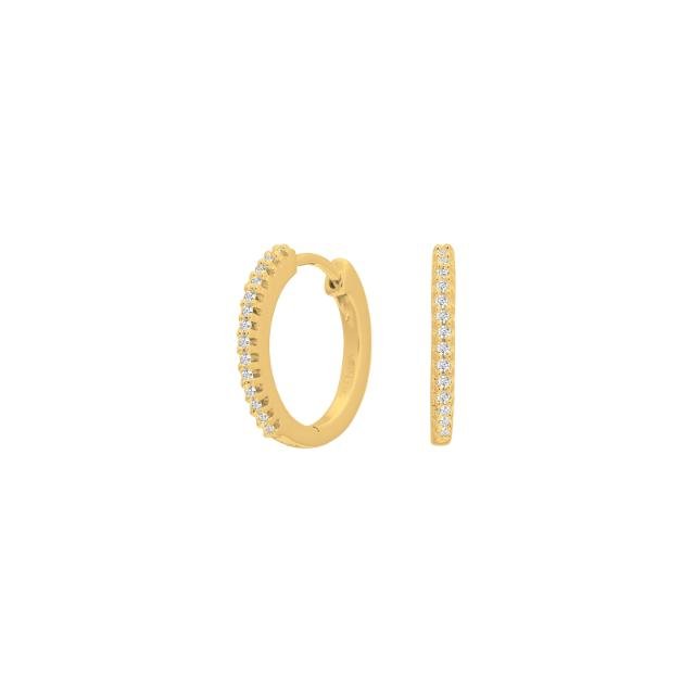 14kt. guldcreoler m/dia. 0.10ct W/SI 16mm - Urma.dk