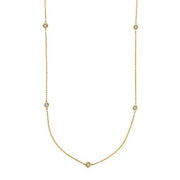 14kt. guldhalskæde m/5 x dia. 0.02ct W/SI - Urma.dk