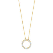 14kt. guldhalskæde m/cirkel dia. 0.495ct W/SI - Urma.dk