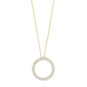 14kt. guldhalskæde m/cirkel dia. 0.98ct W/SI - Urma.dk